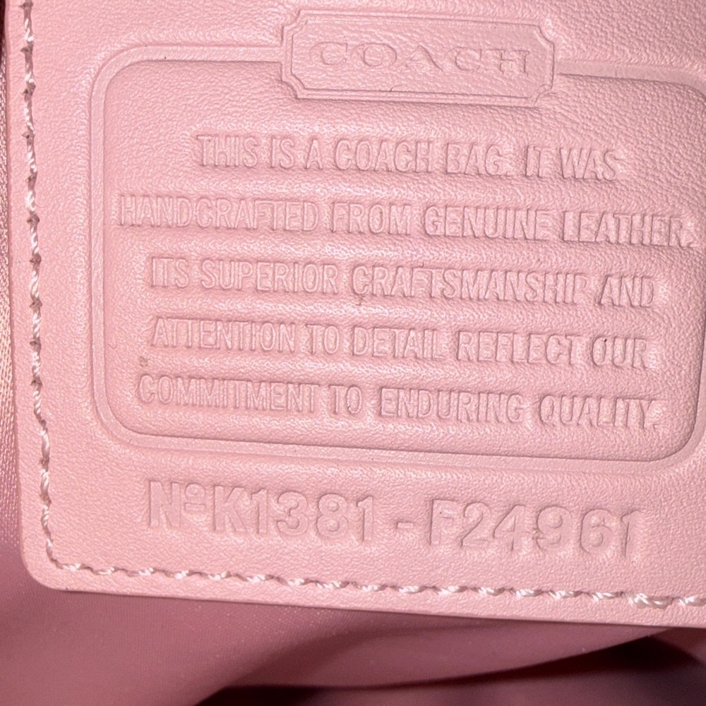 Coach Pink Leather Shoulder Bag with Front Buckle Pocket - Picture 10 of 16